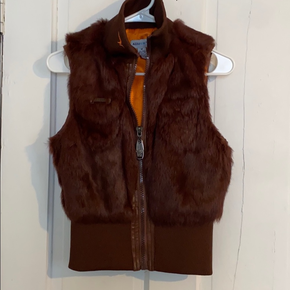 Azure rabbit fur vest